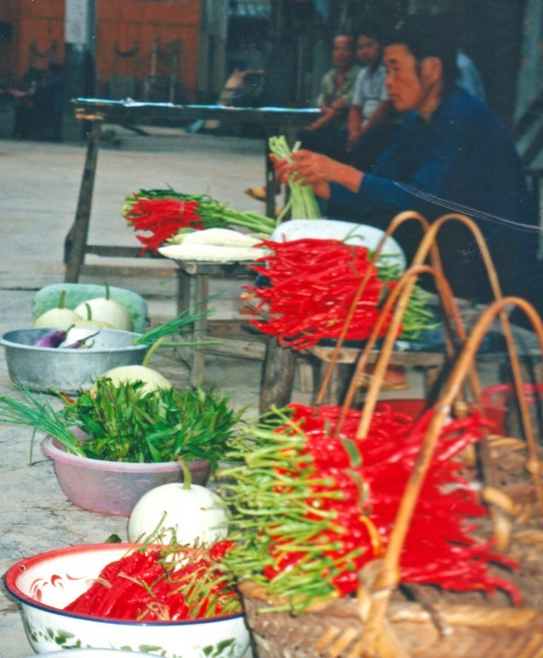 Thunder Mountain chillies on sale in Zhaoxing Guizhou